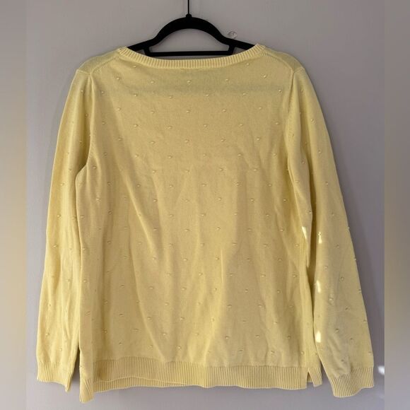 Talbots 100% Cotton Yellow Knit Sweater Size Small - Picture 6 of 7